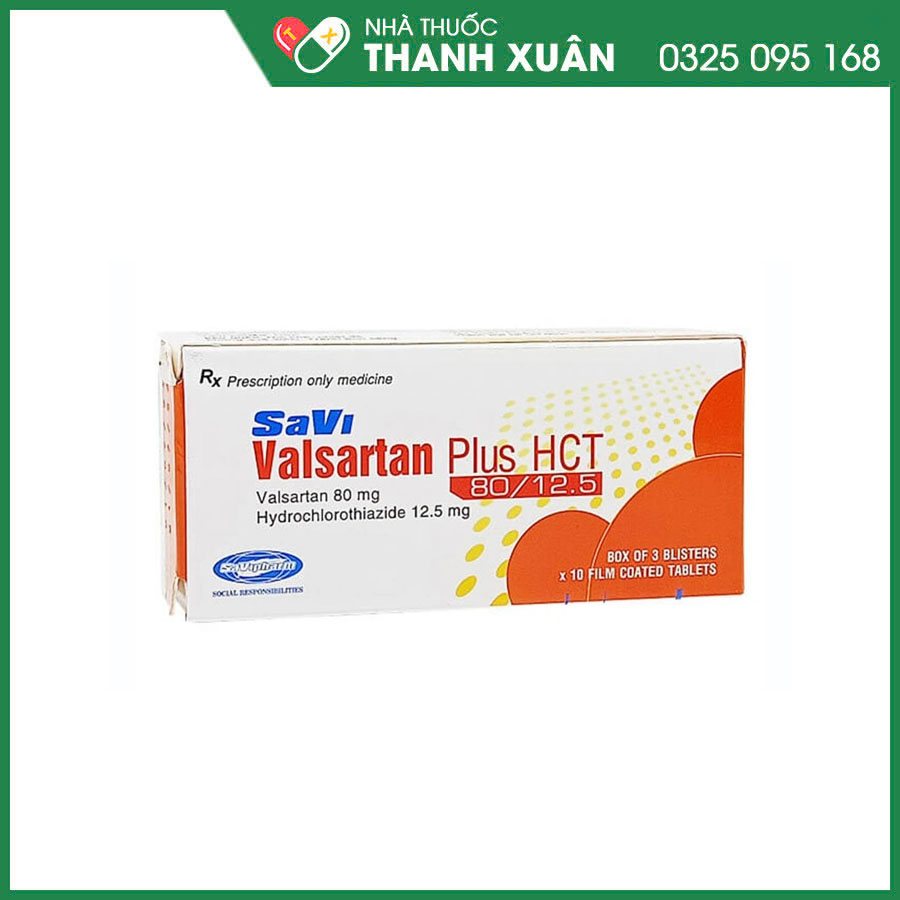 SaVi Valsartan Plus HCT 80/12.5 thuốc điều trị tăng huyết áp và giảm nguy cơ biến chứng tim mạch